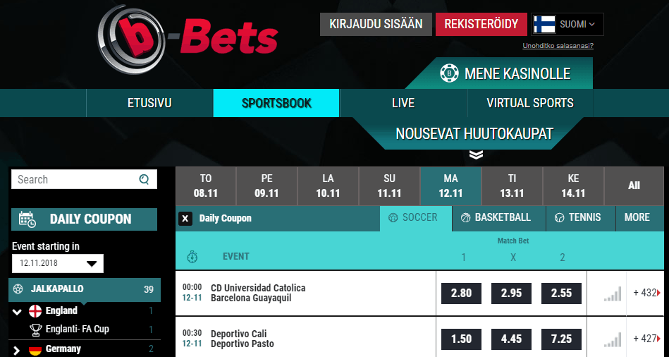 kokeile b bets vedonlyöntiä